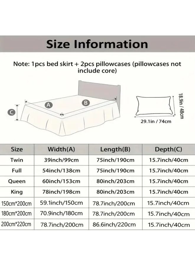 Red Panda 47 24 X 78 74 Inch Ice Silk Bed Skirt Set With Pillowcases And Mattress Protector - Image 3